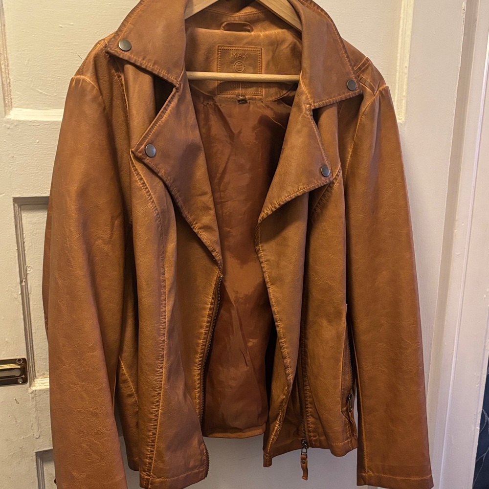 Max Studio Tan Faux Leather Jacket